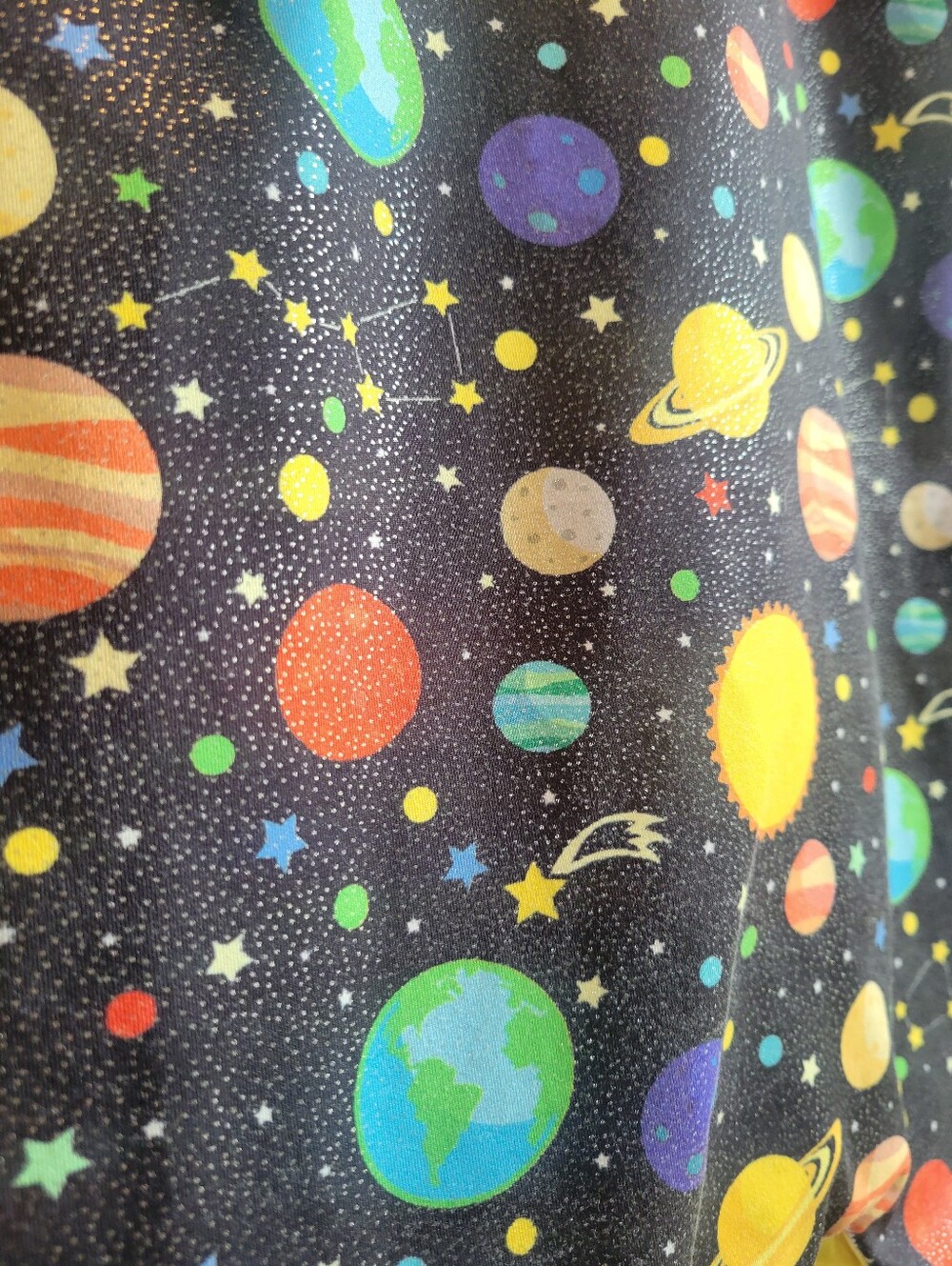 Lot Of 2 Girls' Colorful Floral and Space Print Gymnastics Biketards - Picture 3 of 3